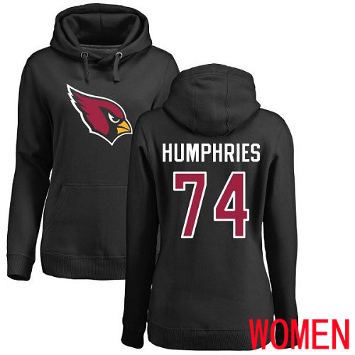 Arizona Cardinals Black Women D.J. Humphries Name And Number Logo NFL Football #74 Pullover Hoodie Sweatshirts